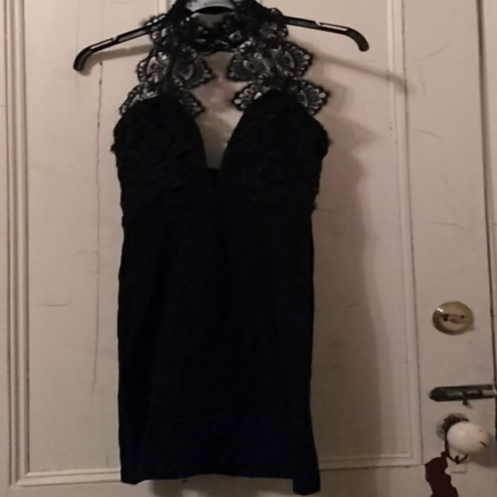 *FINAL* BLACK LACE DRESS RARE LONDON XS 28